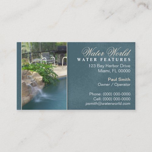 Pool Water Feature Business Card