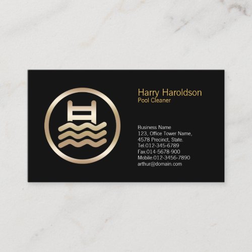 Pool Water Icon Pool Cleaner Business Card