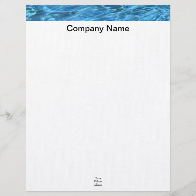Pool Water Letterhead (Front)