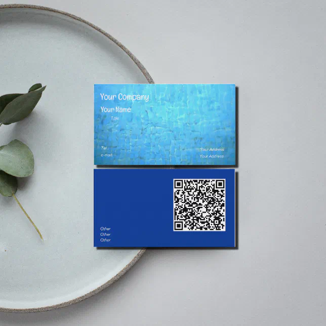 Pool Water -QR code Business Card | Zazzle