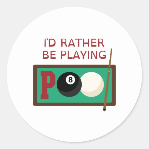 Pool Word Classic Round Sticker