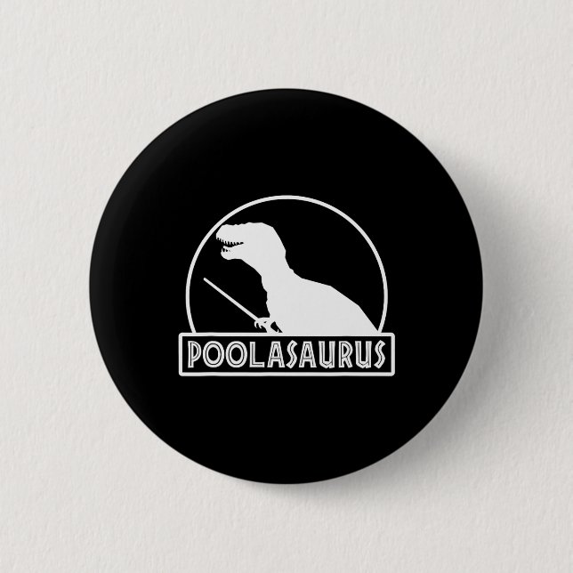 Poolasaurus Billiard Player Dinosaur Snooker Eight Button (Front)
