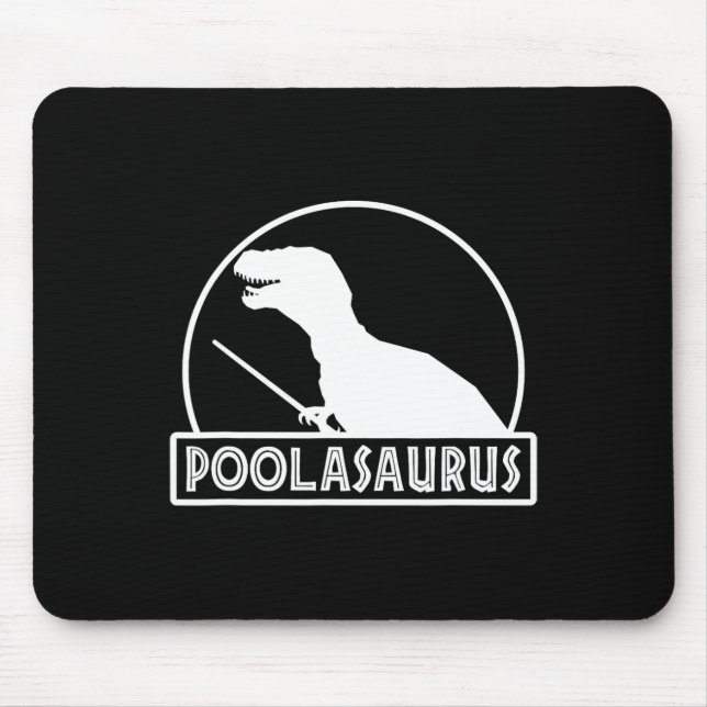 Poolasaurus Billiard Player Dinosaur Snooker Eight Mouse Pad (Front)