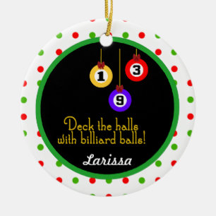 PoolChick Deck the Halls Personalize Ornament