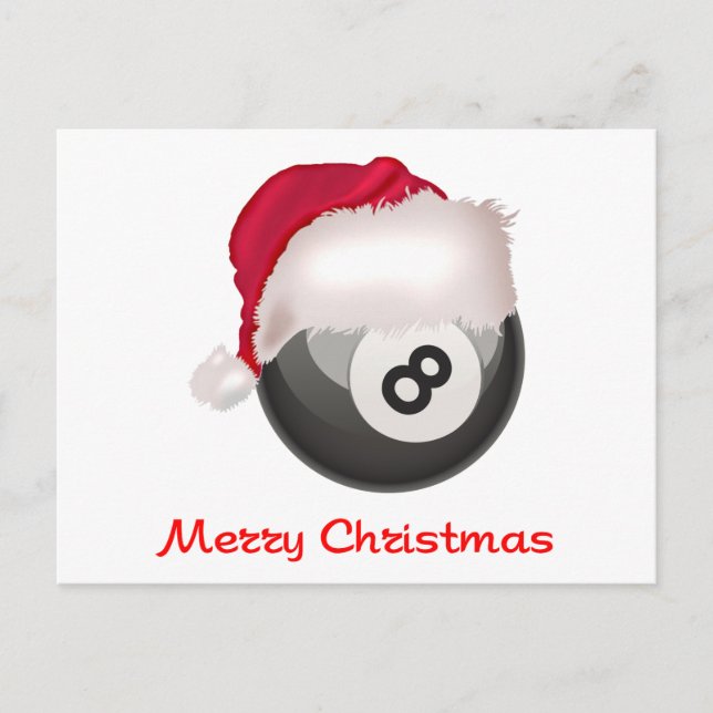 PoolChick Merry Christmas Santaball Holiday Postcard (Front)