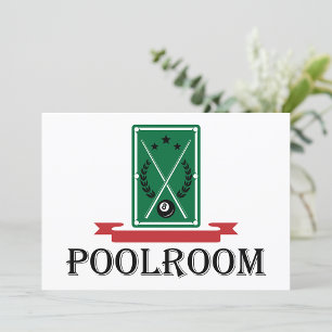 Poolroom Billiards Classic 8 Ball Invitation