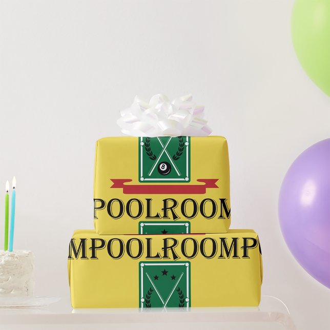 Poolroom Billiards Classic 8 Ball Wrapping Paper (Creator Uploaded)