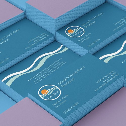 Pools and Water Treatment Company Business Card