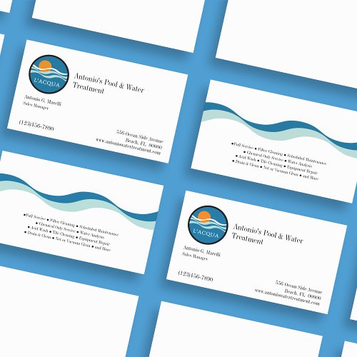 Pools and Water Treatment Company Business Card