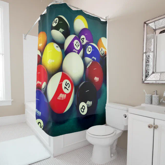 Pools Balls Shower Curtain | Zazzle