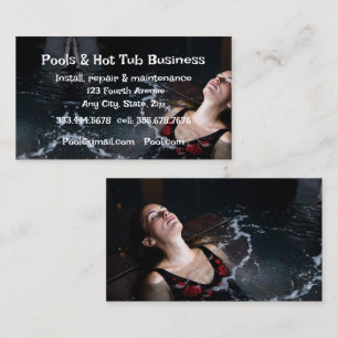 Pools Hot Tub Sauna Construction Repair Service Bu Business Card