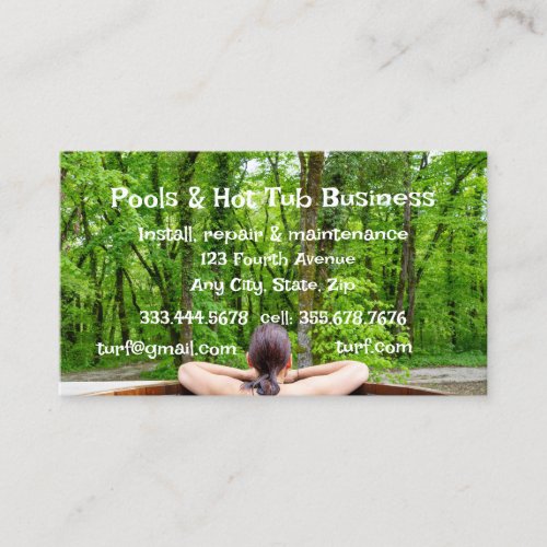 Pools Hot Tub Sauna Construction Repair Service Business Card