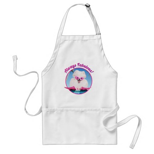 Poolside Dog In Flippers Adult Apron