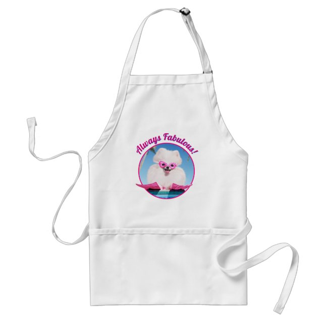 Poolside Dog In Flippers Adult Apron (Front)