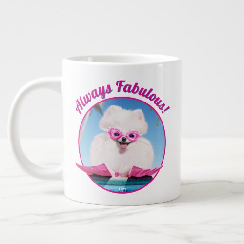 Poolside Dog In Flippers Giant Coffee Mug