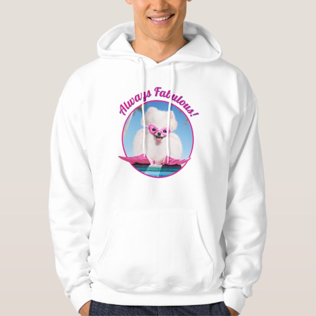 Poolside Dog In Flippers Hoodie (Front)