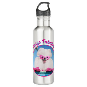 Poolside Dog In Flippers Stainless Steel Water Bottle