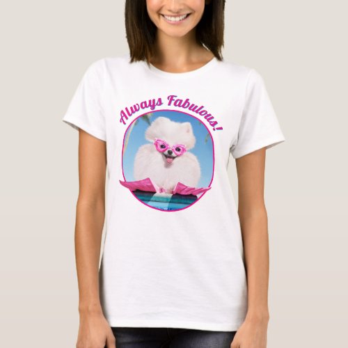 Poolside Dog In Flippers T_Shirt