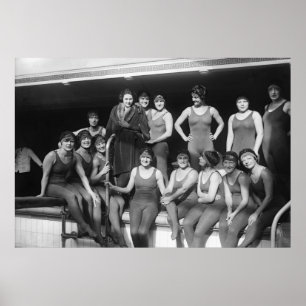 Poolside Girls, early 1900s Poster