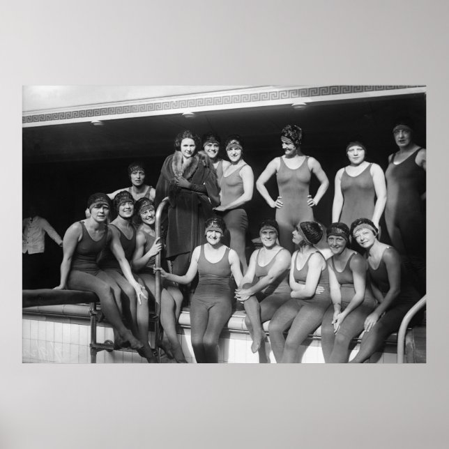 Poolside Girls, early 1900s Poster (Front)