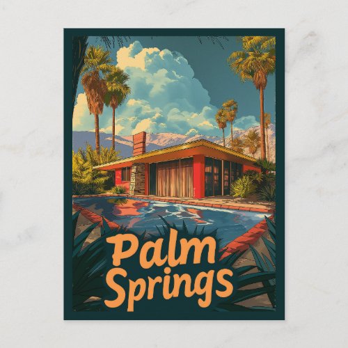 Poolside Paradise A Retro Palm Springs Postcard