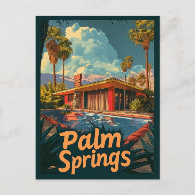 Poolside Paradise: A Retro Palm Springs Postcard (Front)