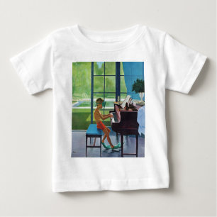 Poolside Piano Practice Baby T-Shirt