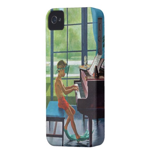 Poolside Piano Practice Case-Mate iPhone Case (Back Left)