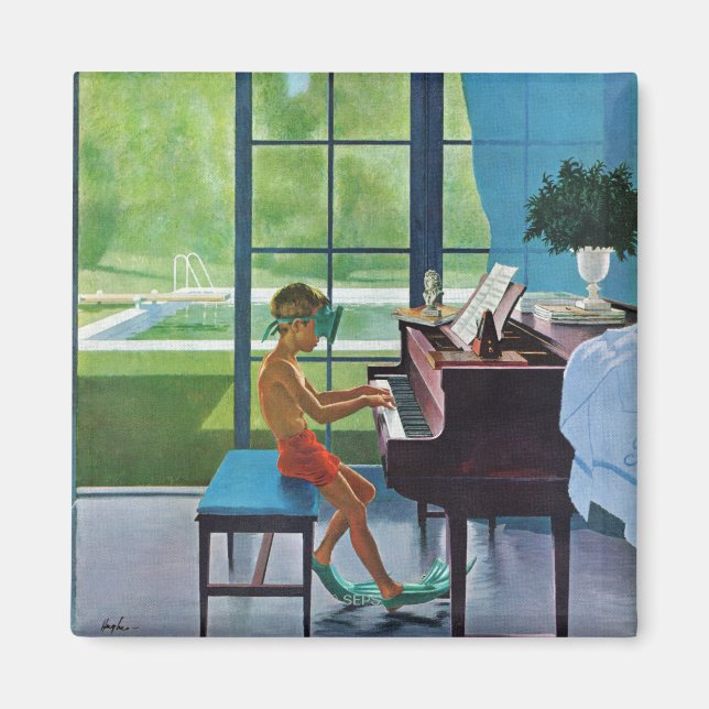 Poolside Piano Practice Magnet (Front)