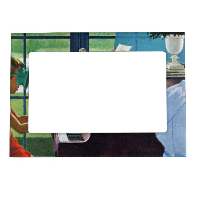 Poolside Piano Practice Magnetic Picture Frame (Front)