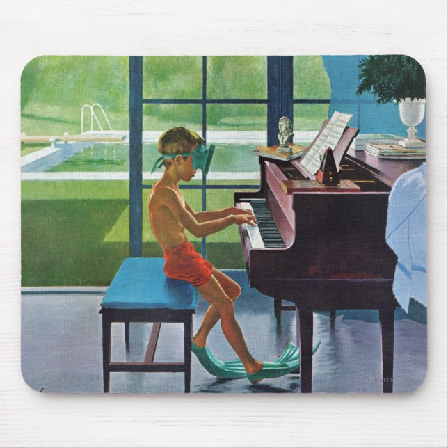 Poolside Piano Practice Mouse Pad (Front)