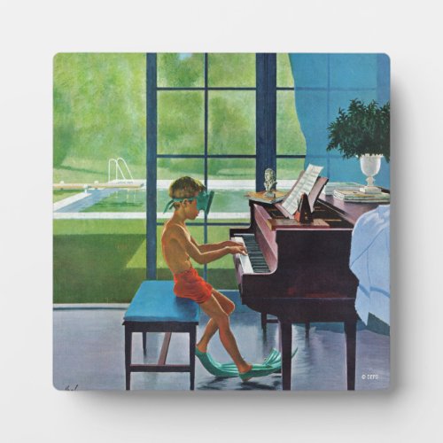 Poolside Piano Practice Plaque