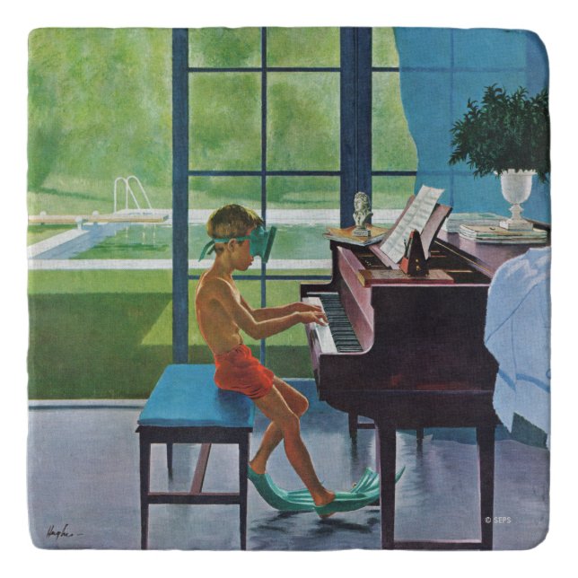 Poolside Piano Practice Trivet (Front)