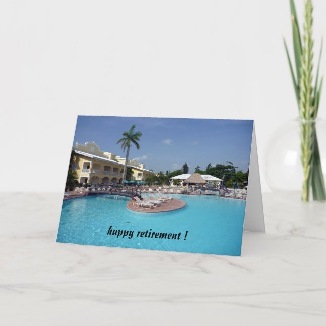 poolside retirement card (Front)