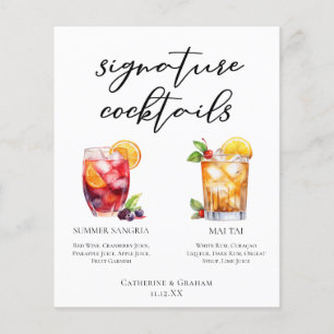 Poolside Signature Cocktails Wedding Menu