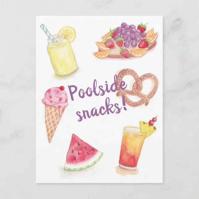 Poolside Snacks Postcard | Zazzle
