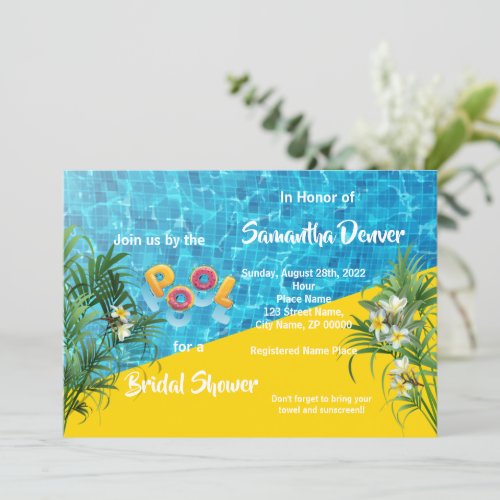 Poolside Summer Bridal Shower  Invitation