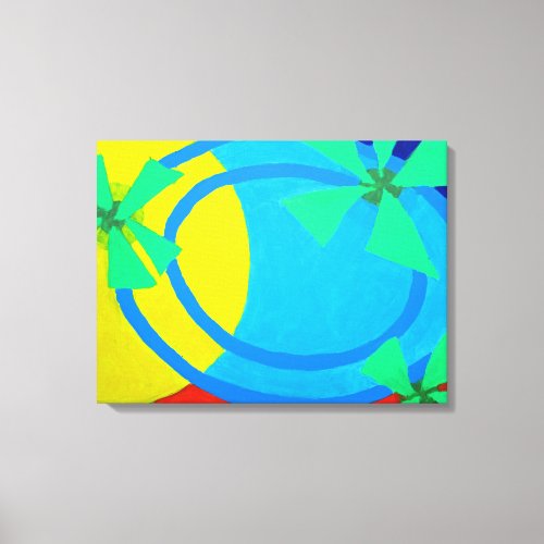 Poolside Sunshine State Modern Abstract Art Canvas Print