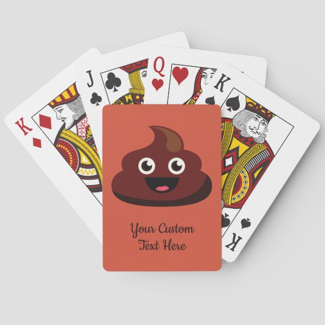 POOP custom text & color playing cards (Back)