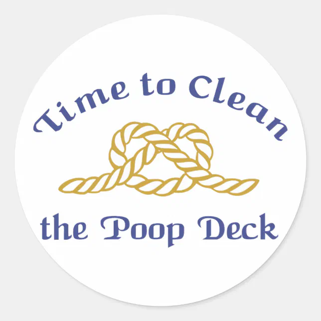 Poop Deck Sticker Poop Deck Classic Round Sticker | Zazzle