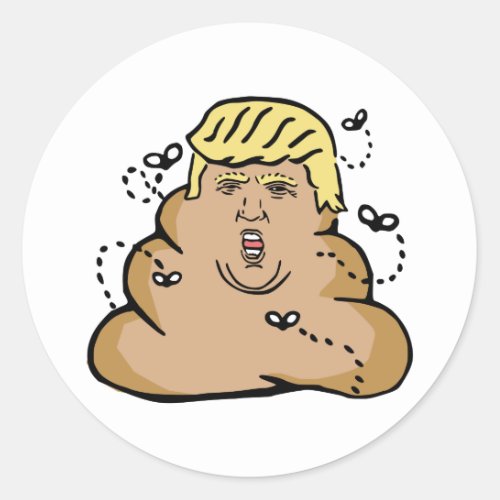 poop donald trump classic round sticker