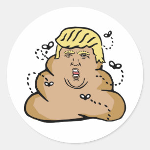 poop donald trump classic round sticker