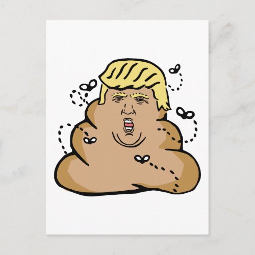 poop donald trump postcard