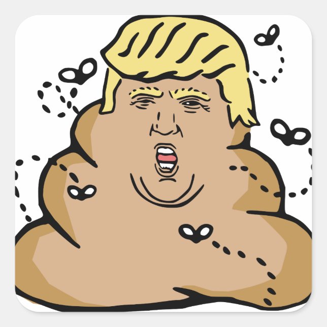 poop donald trump square sticker (Front)