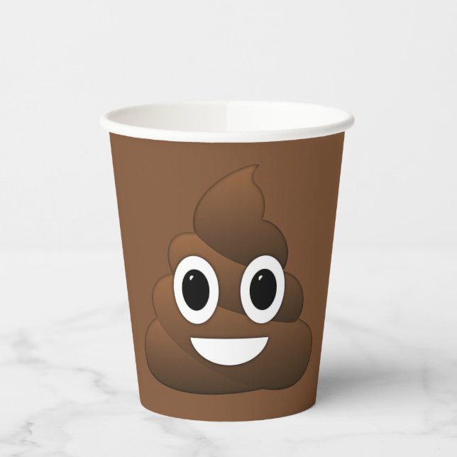Poop Emoji 8oz Paper Cup (Left)