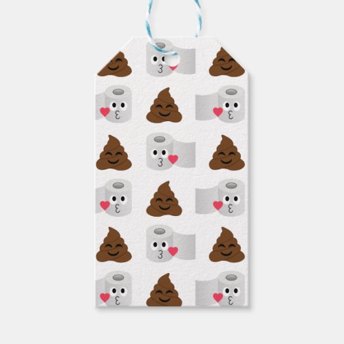 poop emoji and toilet tissue paper gift tags