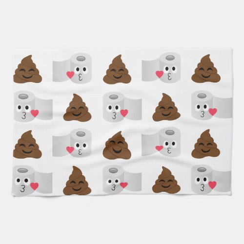 poop emoji and toilet tissue paper kitchen towel