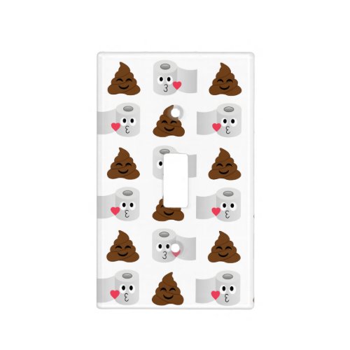 poop emoji and toilet tissue paper light switch cover