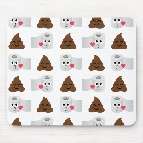 poop emoji and toilet tissue paper mouse pad
