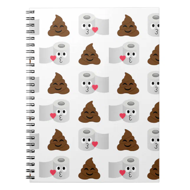 Poop Notebook poop emoji and toilet tissue paper notebook | Zazzle